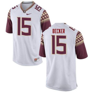 Mens Florida State Seminoles #15 Carlos Becker White Embroidery Jerseys 611915-332