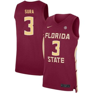 Men FSU Seminoles #3 Bob Sura Garnet NCAA Jerseys 744747-249