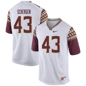 Men Florida State Seminoles #43 Joseph Schergen White Embroidery Jerseys 592590-669