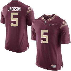 Men's FSU #5 Dontavious Jackson Garnet NCAA Jersey 366085-488