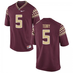 Men's FSU Seminoles #5 Tamorrion Terry Garnet Embroidery Jerseys 172816-214