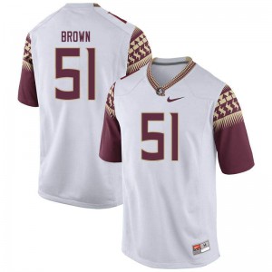 Men's Seminoles #51 Josh Brown White Stitched Jerseys 394632-566