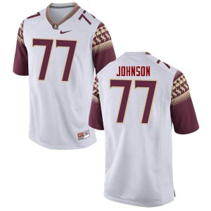 Mens Seminoles #77 Roderick Johnson White Stitched Jerseys 316266-403