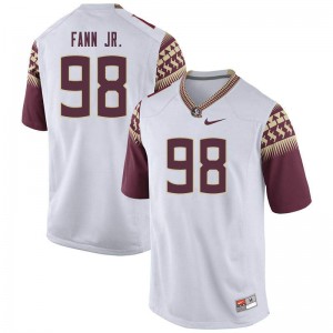 Men Florida State #98 Curtis Fann Jr. White Player Jerseys 367064-915