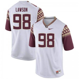 Mens Florida State #98 Tre Lawson White Football Jersey 291021-224
