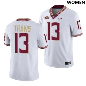 Women Florida State #13 Jordan Travis White Nike NIL College Football Jersey 901372-142
