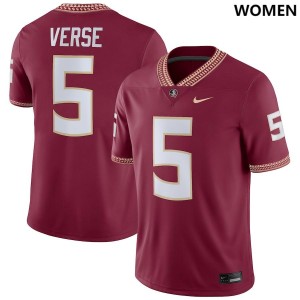 Women FSU #5 Jared Verse Garnet Nike NIL Football Jersey 683120-113
