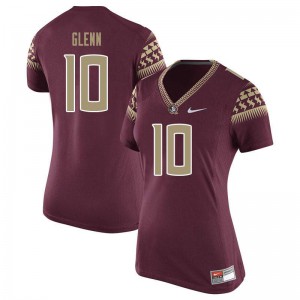 Women Florida State #10 Kevon Glenn Garnet Football Jerseys 508155-354