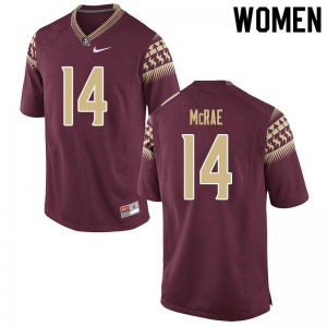 Women's Seminoles #14 Jaleel Mcrae Garnet Stitch Jersey 530239-931
