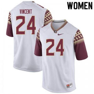 Womens Florida State #24 Cedric Vincent White NCAA Jerseys 907223-424