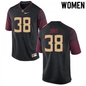 Women's FSU Seminoles #38 Cornel Jones Black Football Jersey 817491-485