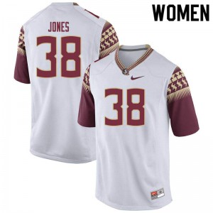 Women FSU Seminoles #38 Cornel Jones White Player Jerseys 264449-405