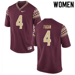 Womens Seminoles #4 Cyrus Fagan Garnet Stitched Jerseys 843390-472