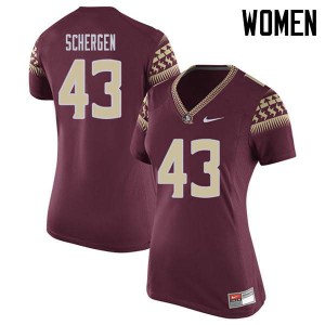 Women Florida State Seminoles #43 Joseph Schergen Garnet Football Jerseys 634251-190