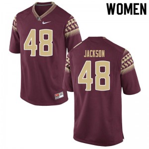 Women's FSU Seminoles #48 Jarrett Jackson Garnet Official Jersey 355118-169