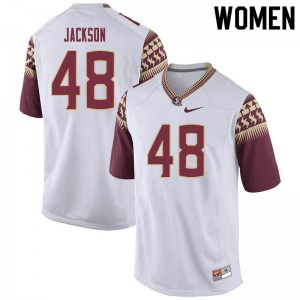 Women's Seminoles #48 Jarrett Jackson White NCAA Jerseys 106395-991