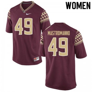 Women's FSU Seminoles #49 Alex Mastromanno Garnet Stitch Jersey 253999-580