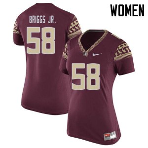 Women's FSU #58 Dennis Briggs Jr. Garnet Stitch Jerseys 404265-811