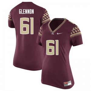 Women FSU Seminoles #61 Grant Glennon Garnet Football Jerseys 291704-107