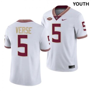 Youth Florida State #5 Jared Verse White Nike NIL University Football Jersey 205218-815
