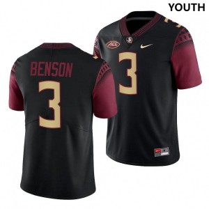 Youth Seminoles #3 Trey Benson Black College Football Jerseys 600138-172