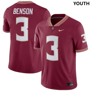 Youth FSU Seminoles #3 Trey Benson Garnet Nike NIL Player Jersey 563726-443