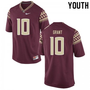 Youth FSU #10 Anthony Grant Garnet NCAA Jersey 594583-849