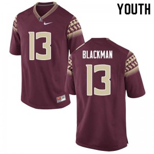 Youth Florida State Seminoles #13 James Blackman Garnet Embroidery Jersey 127445-853