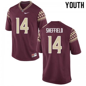 Youth Florida State Seminoles #14 Deonte Sheffield Garnet Stitched Jerseys 366754-993