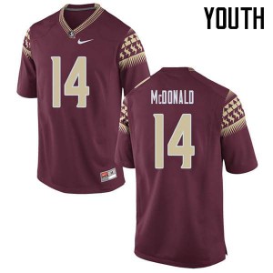 Youth Seminoles #14 Nolan Mcdonald Garnet Stitched Jersey 235919-225