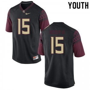Youth Florida State Seminoles #15 Carlos Becker III Black Embroidery Jersey 663035-455