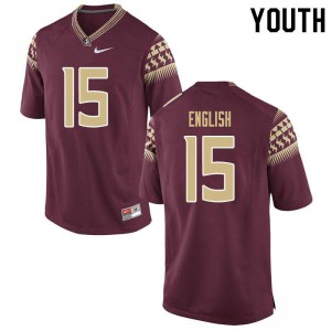 Youth FSU Seminoles #15 Gino English Garnet Player Jerseys 328318-647