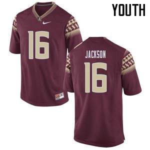 Youth Florida State #16 Dontavious Jackson Garnet Stitched Jersey 303005-673