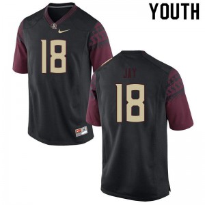 Youth FSU Seminoles #18 Travis Jay Black Embroidery Jersey 887906-871