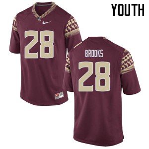 Youth Seminoles #28 Decalon Brooks Garnet Player Jerseys 346961-463