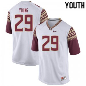 Youth FSU Seminoles #29 Tre Young White Football Jerseys 252056-999