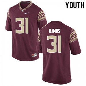 Youth FSU Seminoles #31 Yanni Ramos Garnet Football Jerseys 303649-798