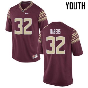 Youth Florida State #32 Gabe Nabers Garnet Official Jersey 534598-741
