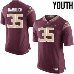 Youth Seminoles #35 Michael Barulich Garnet NCAA Jerseys 784980-565