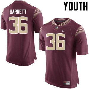Youth Florida State Seminoles #36 Brandon Barrett Garnet College Jerseys 998401-529