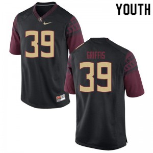Youth Seminoles #39 Josh Griffis Black Stitched Jerseys 288517-869