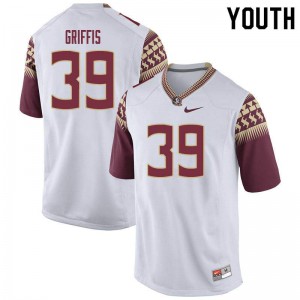 Youth Florida State Seminoles #39 Josh Griffis White Official Jerseys 348464-265
