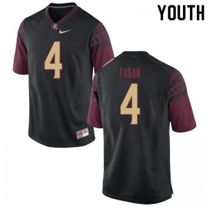 Youth FSU Seminoles #4 Cyrus Fagan Black NCAA Jerseys 216967-244