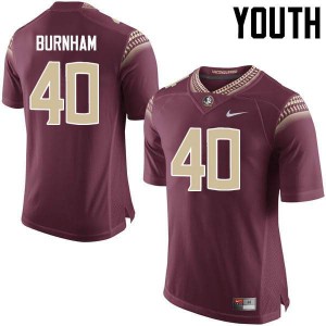 Youth Florida State #40 Ken Burnham Garnet NCAA Jerseys 264033-506