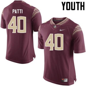 Youth Florida State #40 Nick Patti Garnet Football Jersey 732811-999