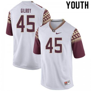Youth FSU #45 Tyler Gilroy White NCAA Jersey 906421-539
