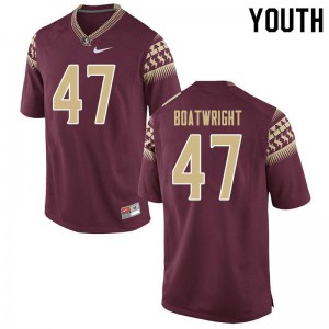 Youth Florida State #47 Carter Boatwright Garnet Player Jerseys 672202-552