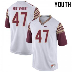 Youth Seminoles #47 Carter Boatwright White Stitched Jersey 816914-851