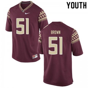 Youth FSU #51 Josh Brown Garnet Player Jerseys 262569-819