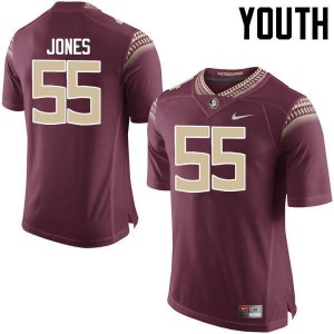 Youth FSU Seminoles #55 Fredrick Jones Garnet NCAA Jerseys 357994-821